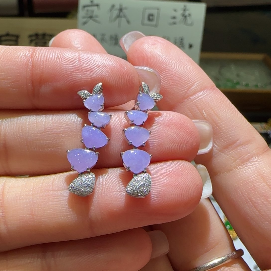 【闪购商品】翡翠耳饰18K金镶嵌缅甸