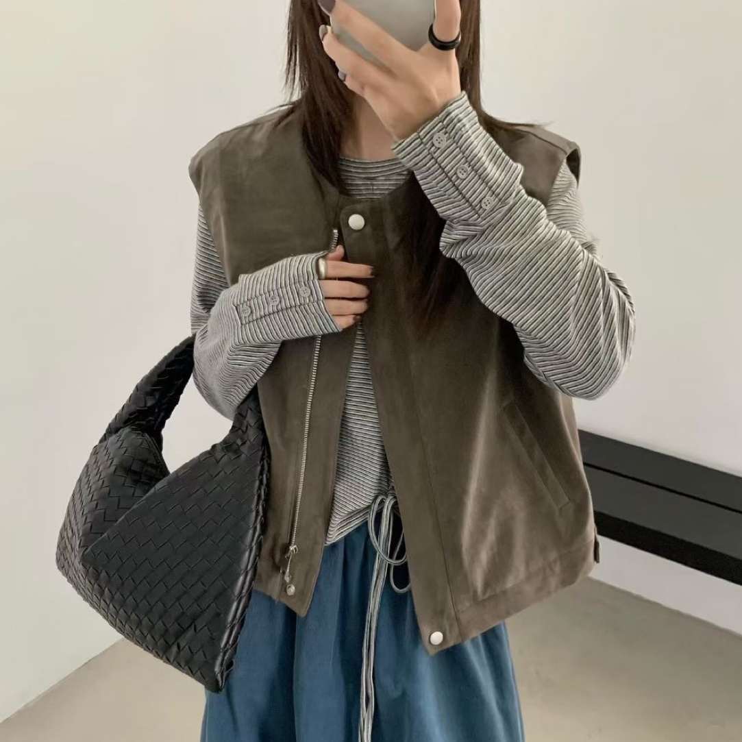 薄款拉链马甲工装风26381