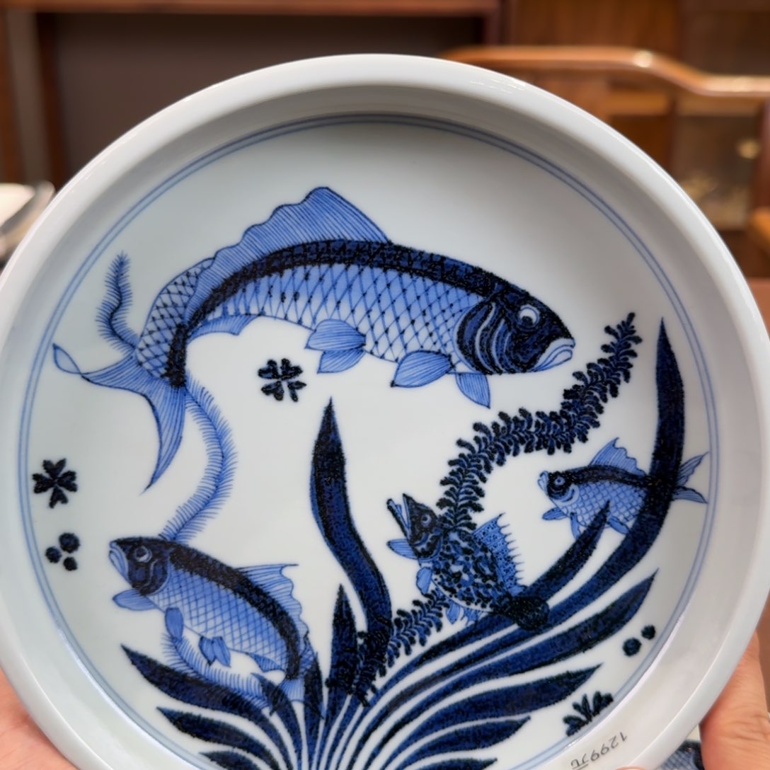 元青花鱼藻纹壶承