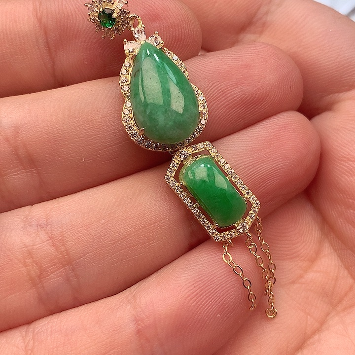 翡翠颈饰银S925镶嵌翡翠