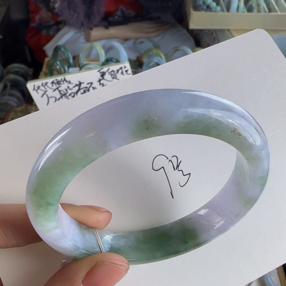 翡翠手镯未镶嵌老坑57.5圈桂花糕