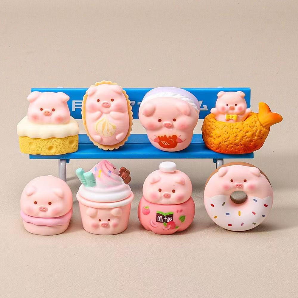 手感漆食玩猪猪树脂饰品DIY桌面摆件