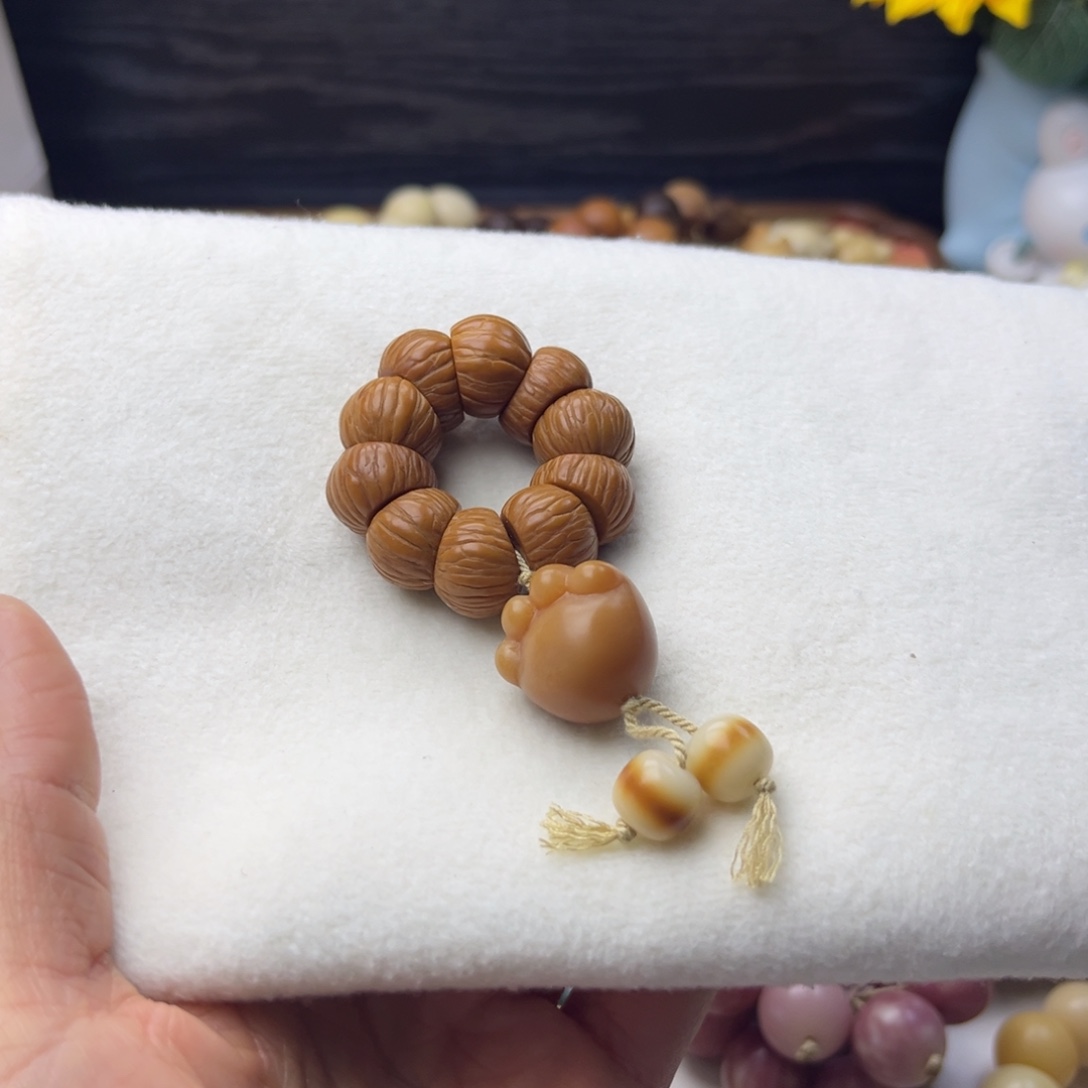 菩提根/象牙果手串蒜瓣手捻凤羽通货一串14