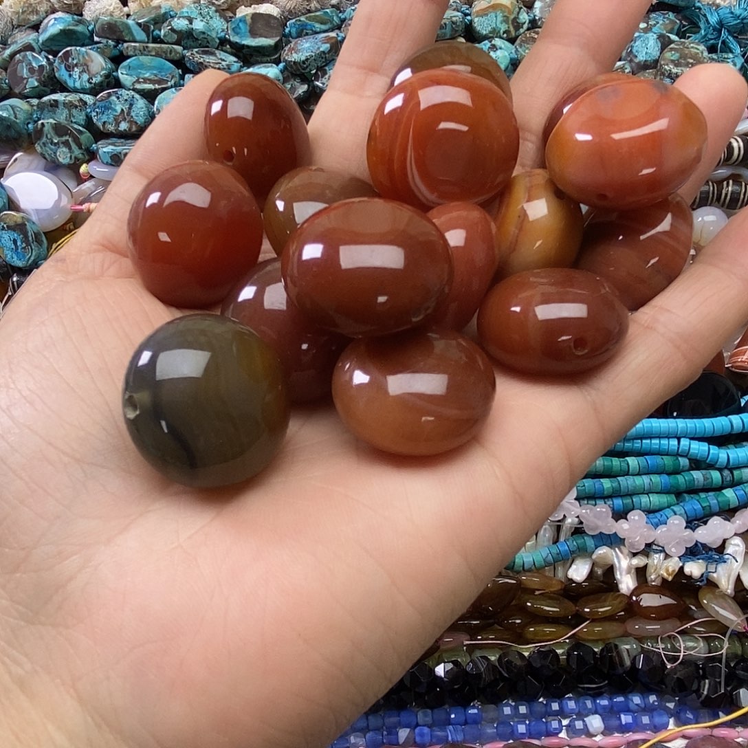 玛瑙/玉髓未镶嵌珠宝半成品玛瑙随机两颗