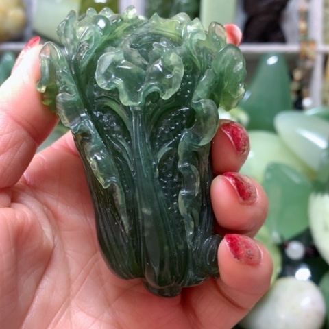 蛇纹石玉手把件未镶嵌
