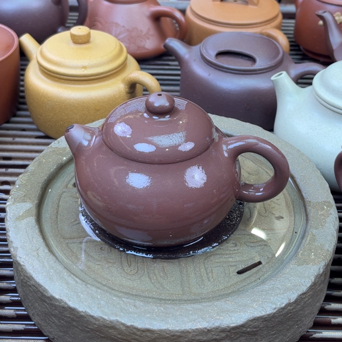 紫砂茶壶老紫泥 文旦140c