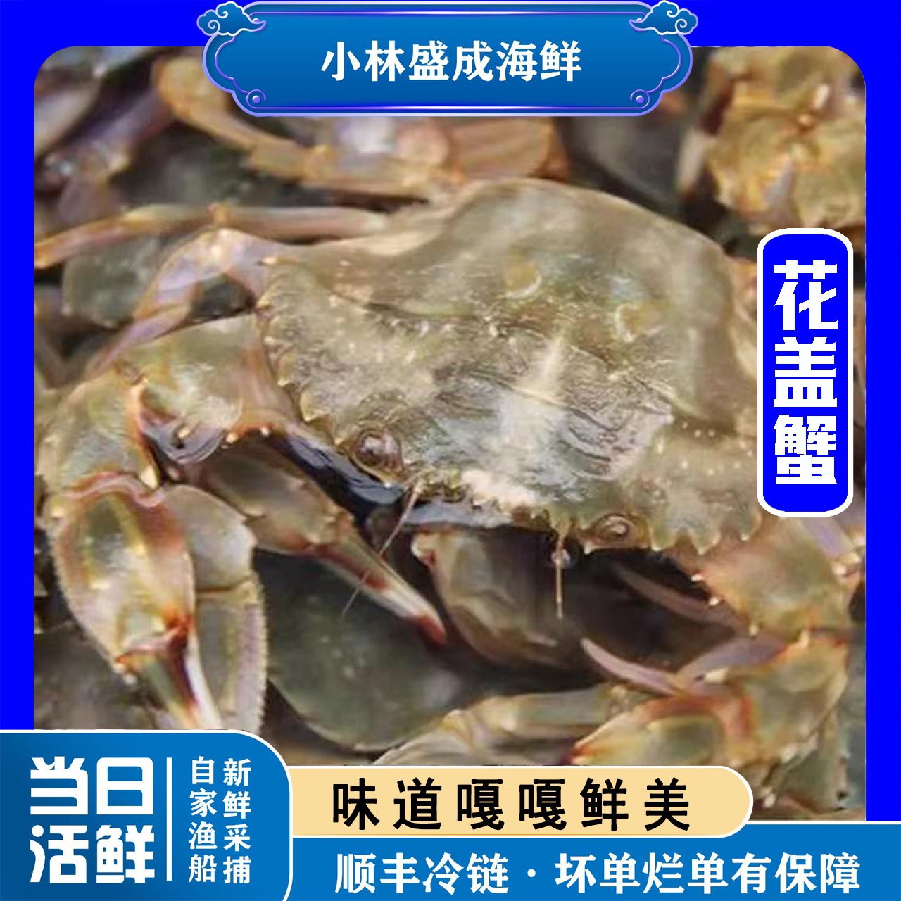 【大连本地】花盖蟹 顺丰直发有断腿【保鲜不保活】