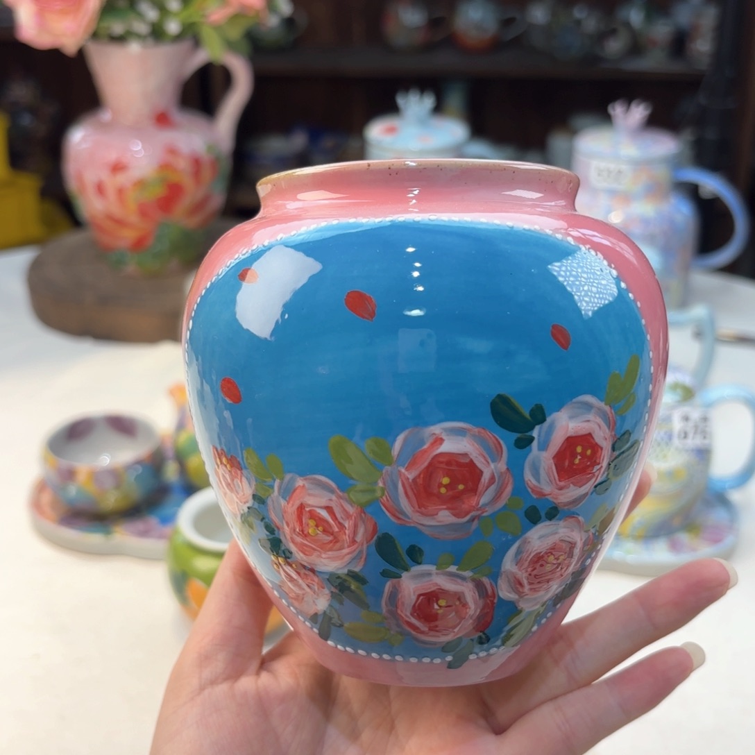景德镇手绘高温釉下彩陶瓷茶具