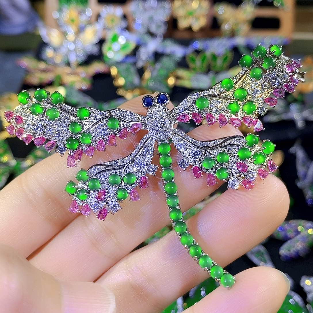 吊坠(不含链)银S925镶嵌翡翠