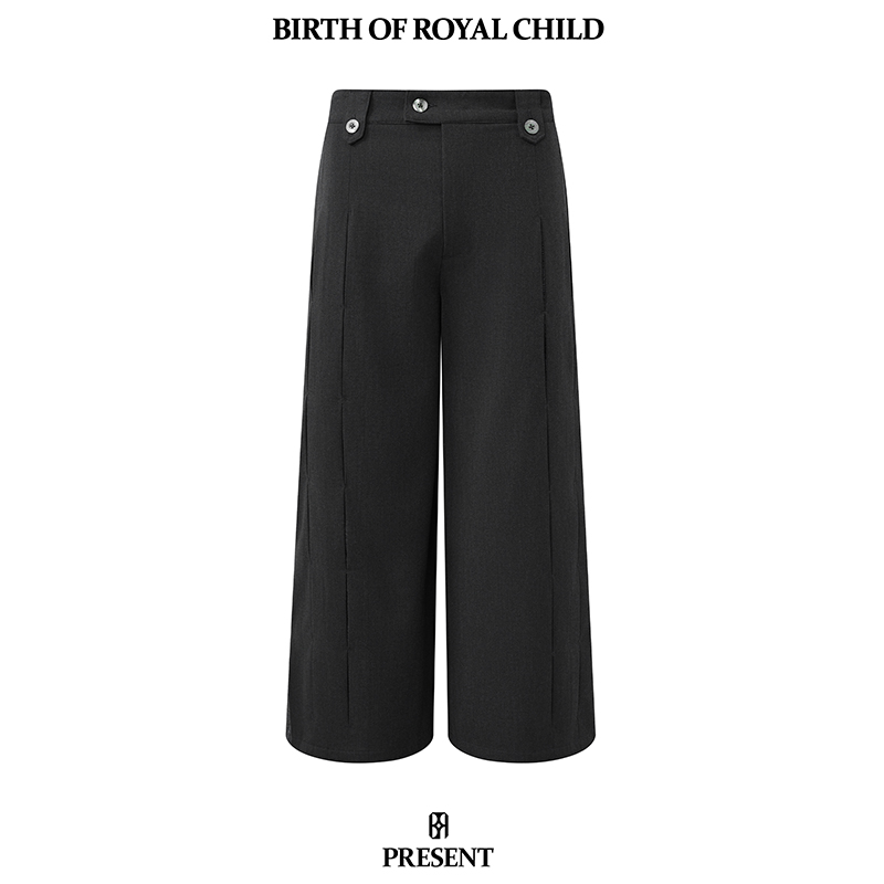 【DoubleCheck】Birth Of Royal Child 日本自然垂坠千鸟格拼布西裤