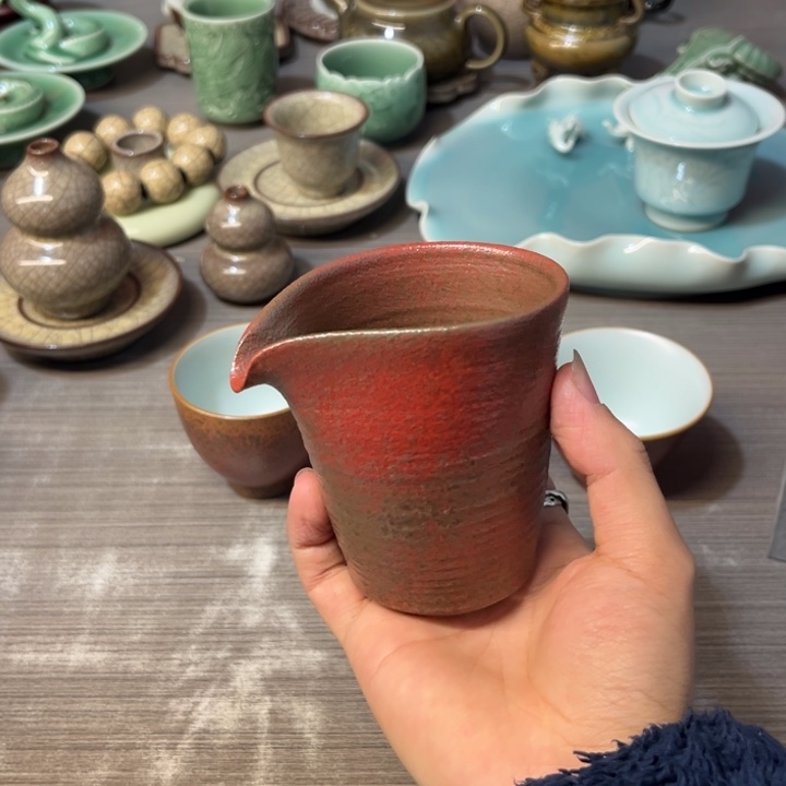 瓷片周有斌 枫林醉影 公道杯