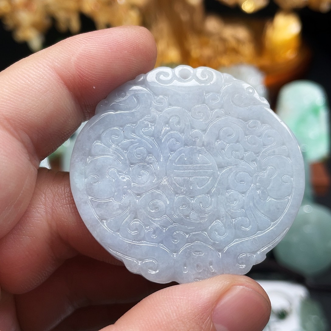 翡翠未镶嵌颈饰仿古牌