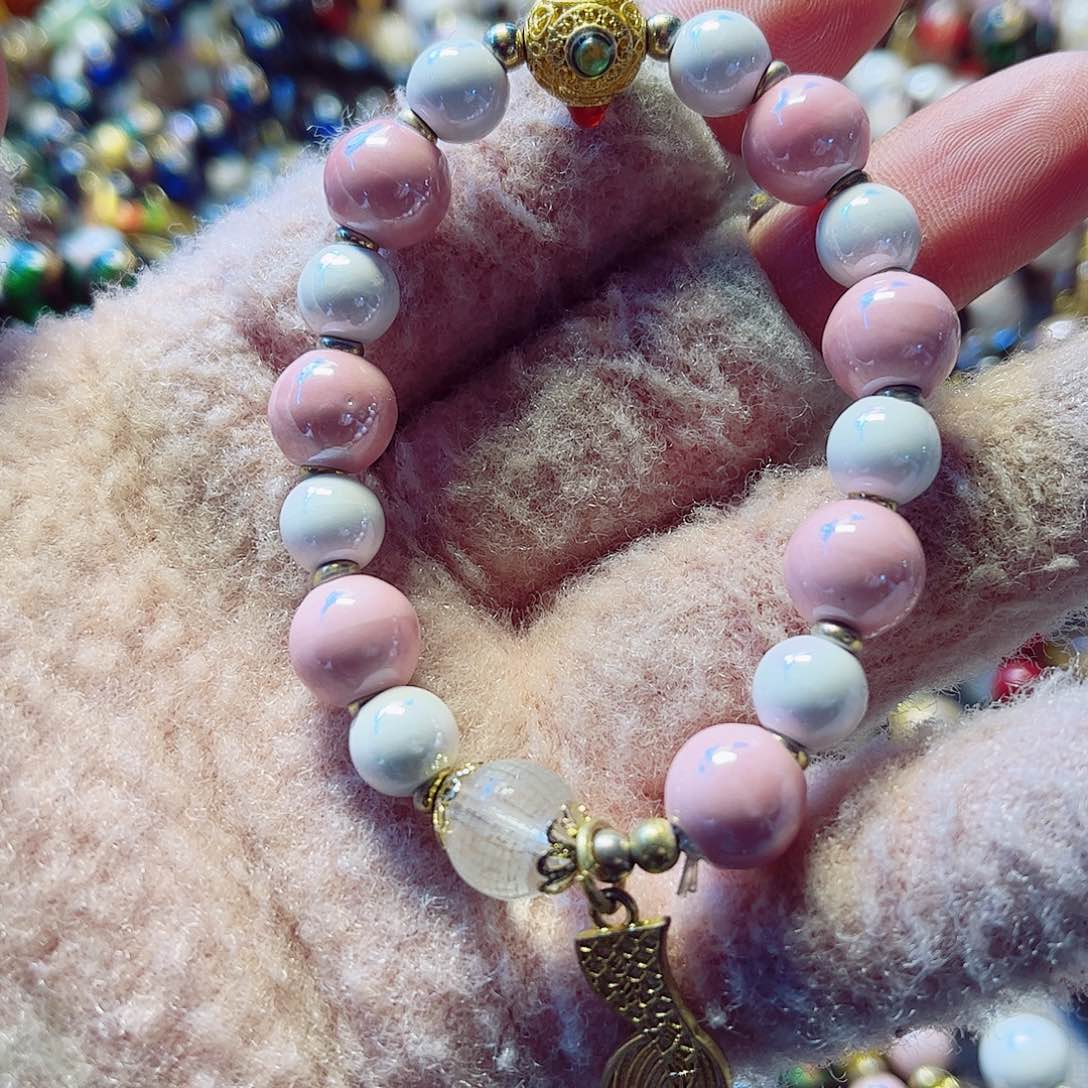 粉色琉璃手串精品好货