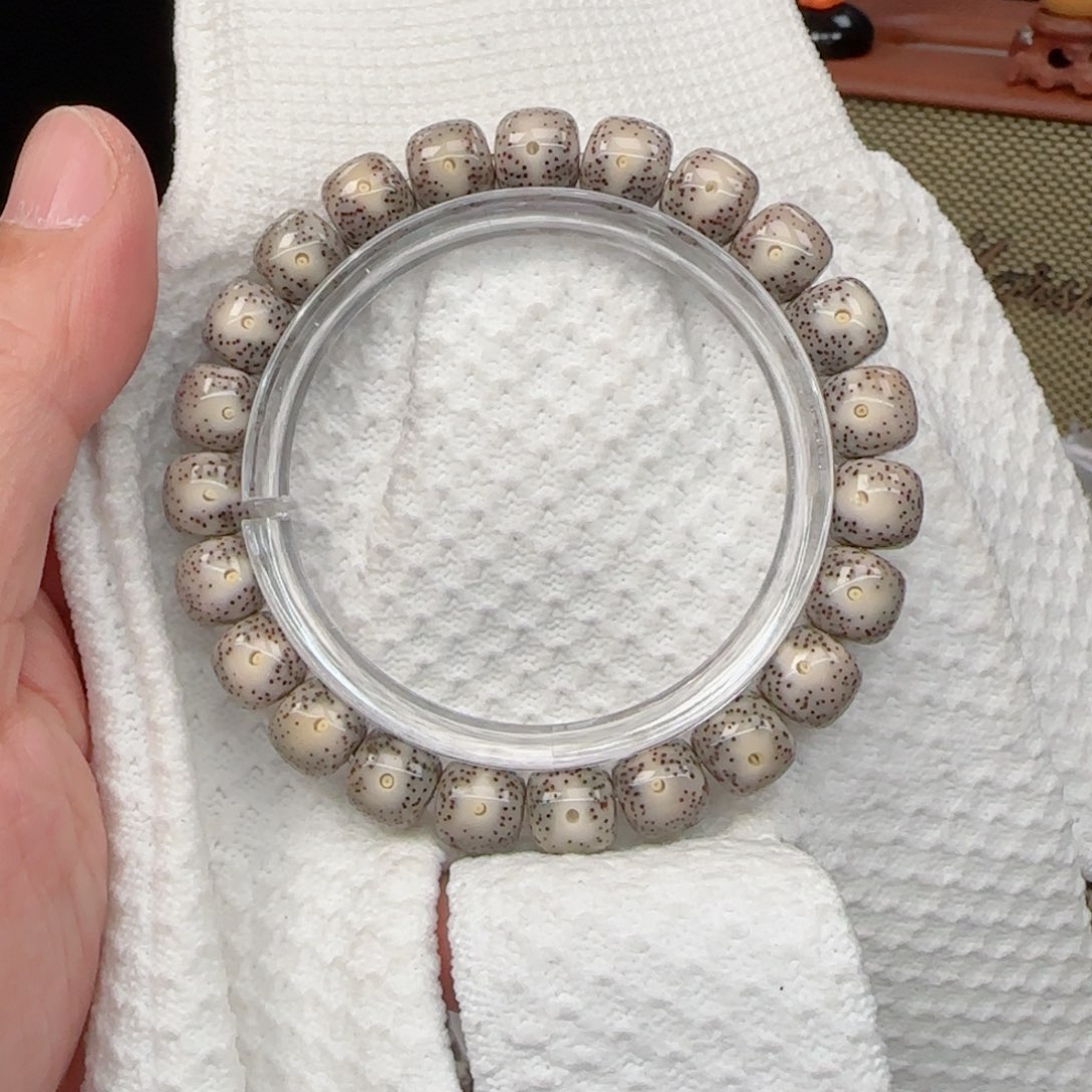 星月菩提手串虎皮骨瓷白大眼睛10*9