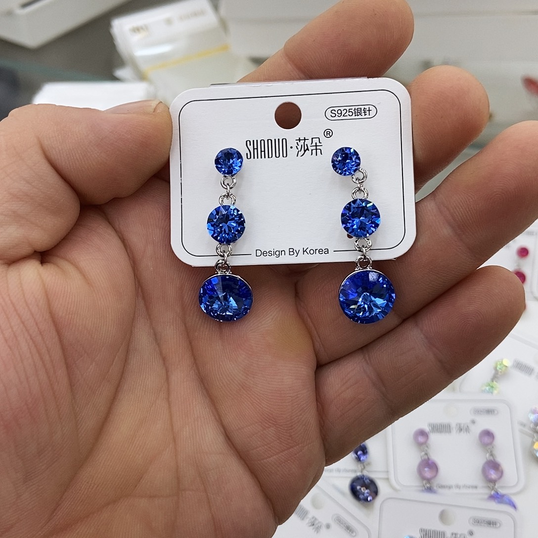 琉璃纯铜合金耳钉