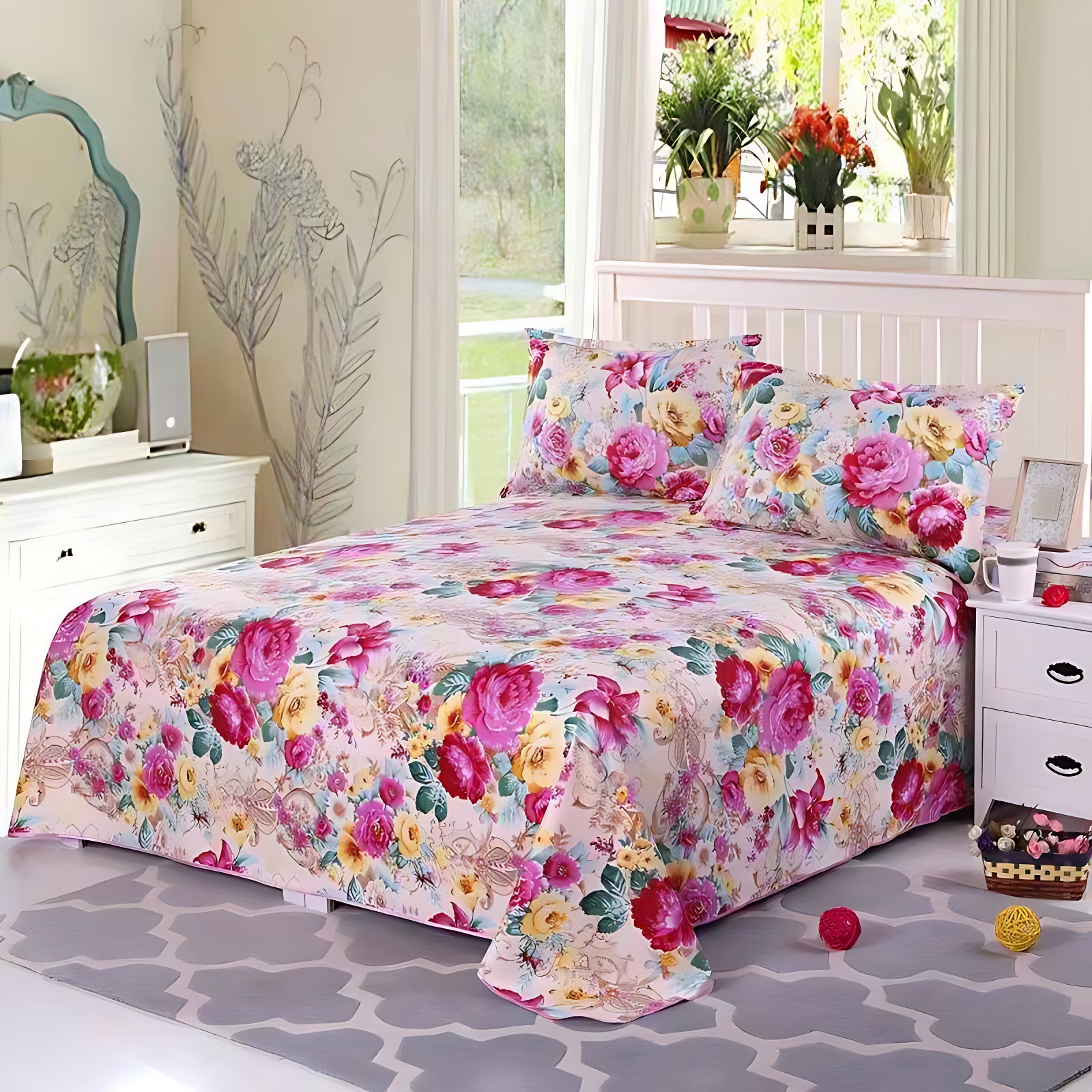 【新疆包邮】床单三件套双人床单四季通用家用透气加大多功能