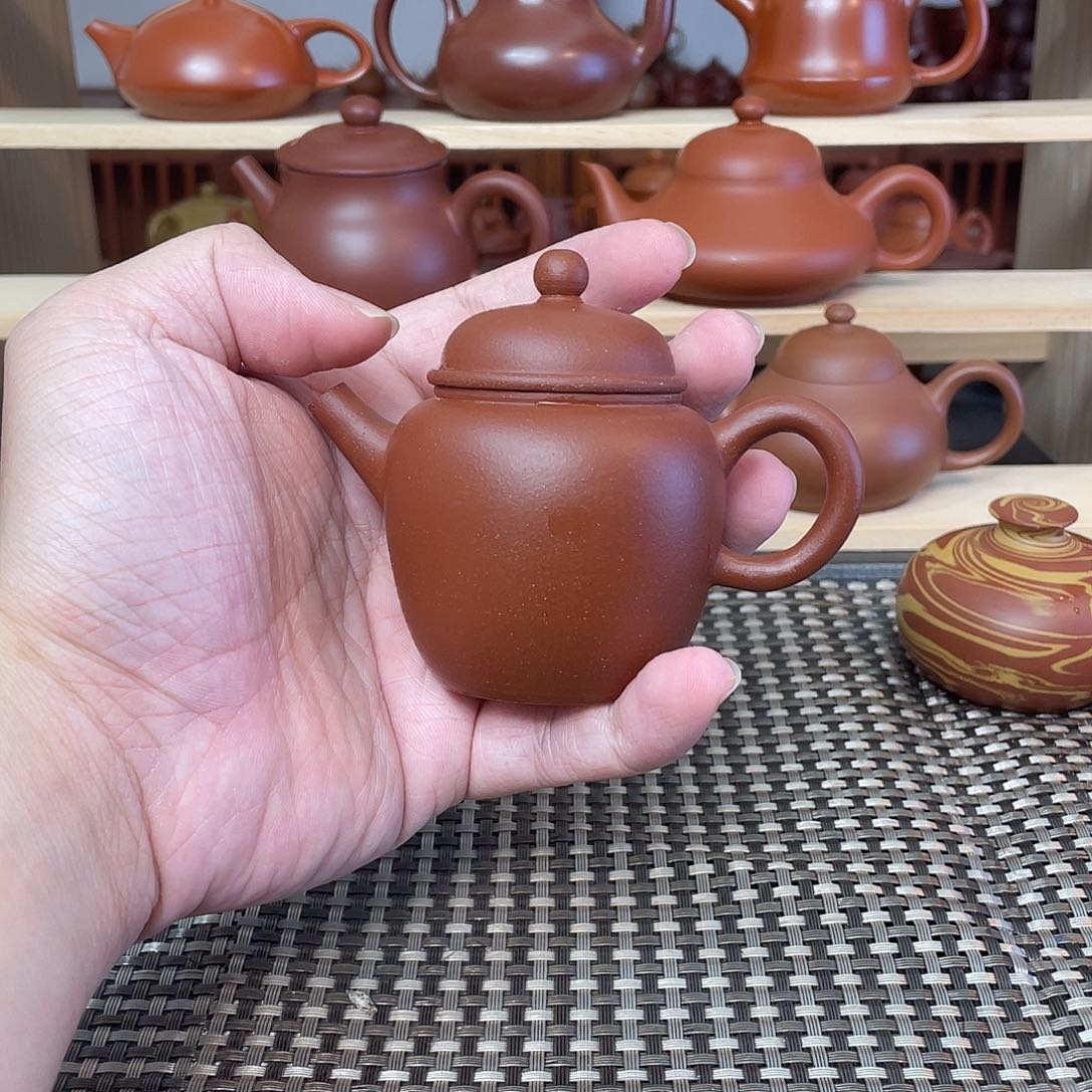 饮***风紫砂茶壶宫灯红皮龙