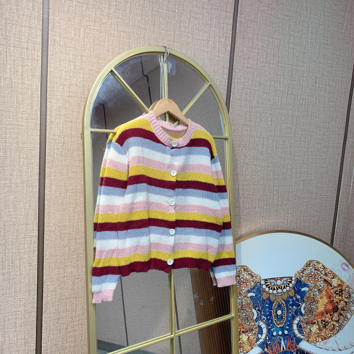 BS932孕妇彩色条纹毛衣开衫90-130