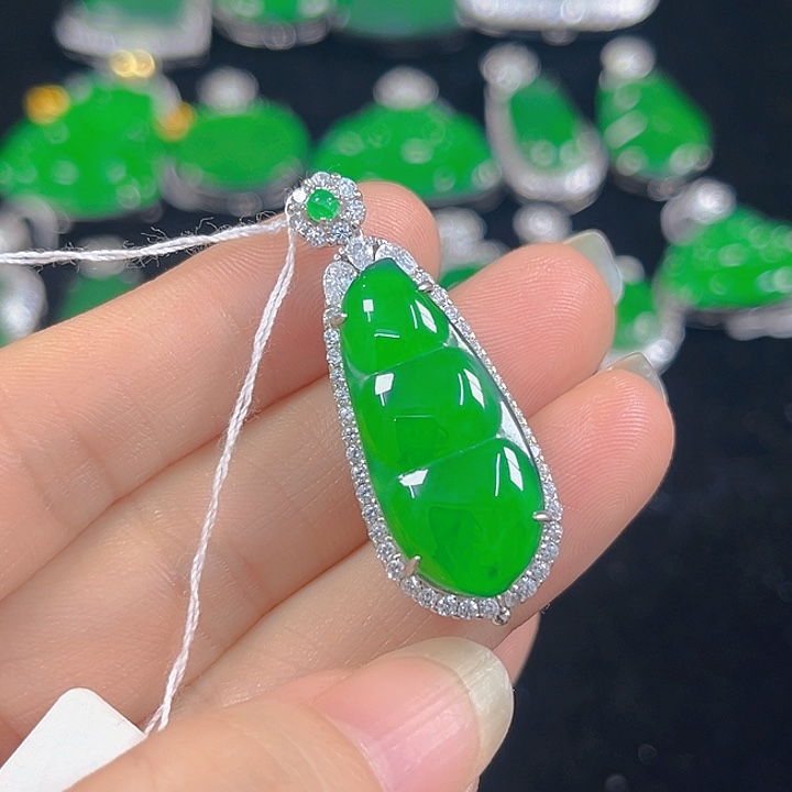 翡翠银S925镶嵌吊坠(不含链)