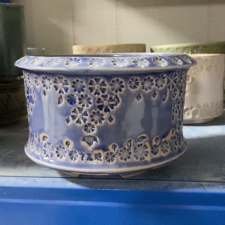 七里烧花盆2-24-469口径14回****u