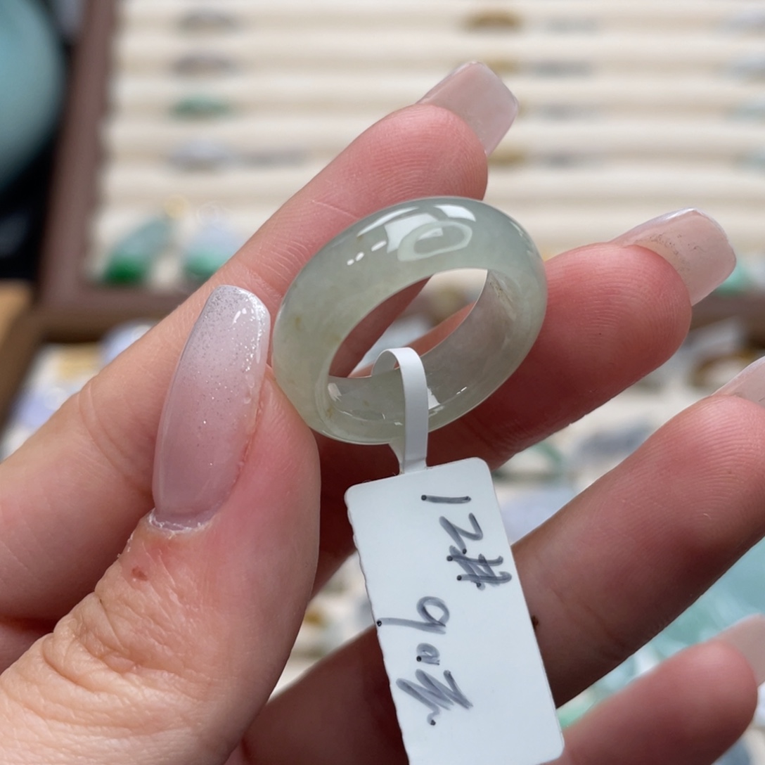 翡翠未镶嵌戒圈a17港圈12柠檬绿桂花糕小墩墩