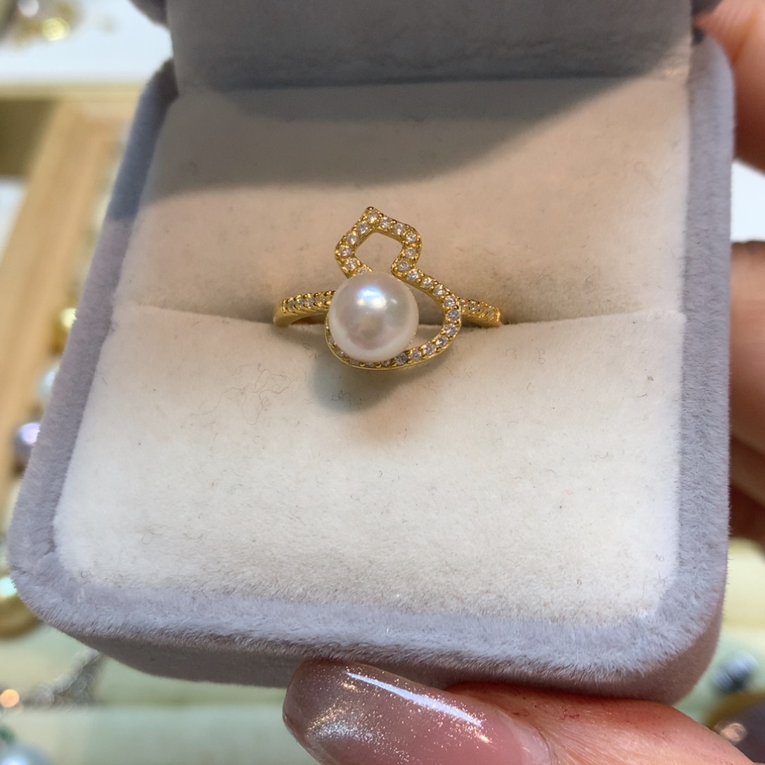 海水珍珠戒指银S925镶嵌