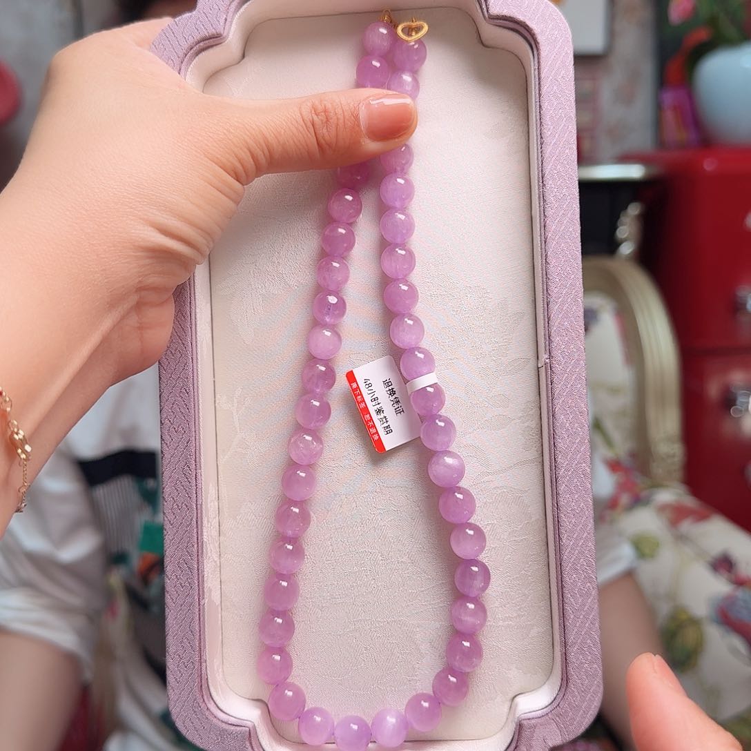 锂辉石项链18K金镶嵌