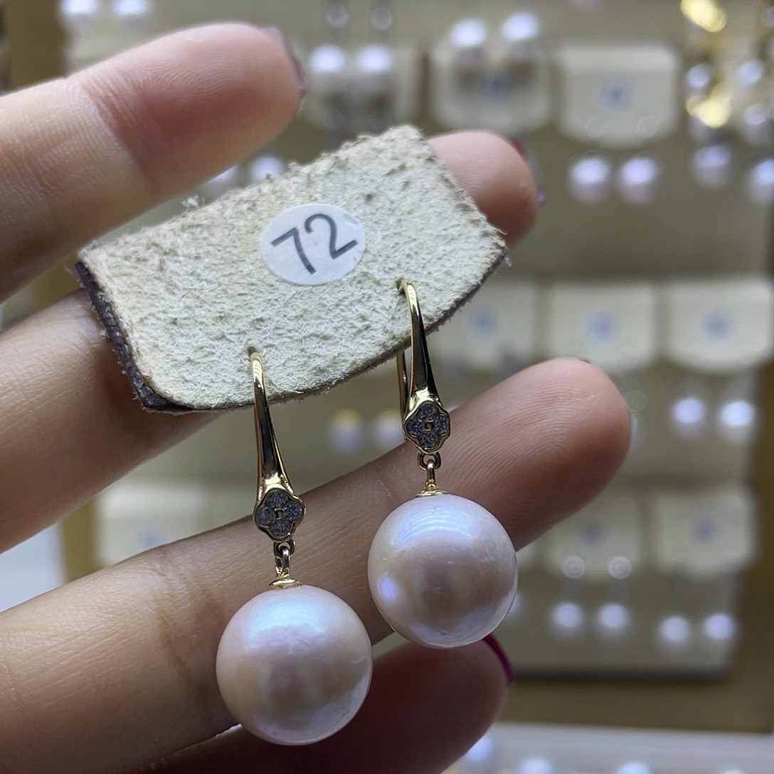 淡水珍珠耳饰银S925镶嵌