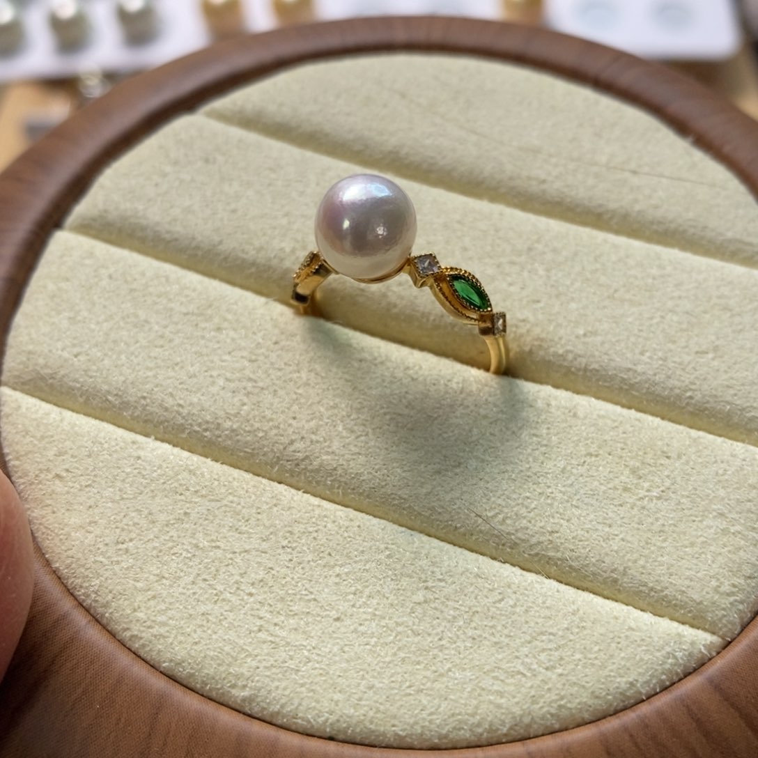 海水珍珠戒指银S925镶嵌