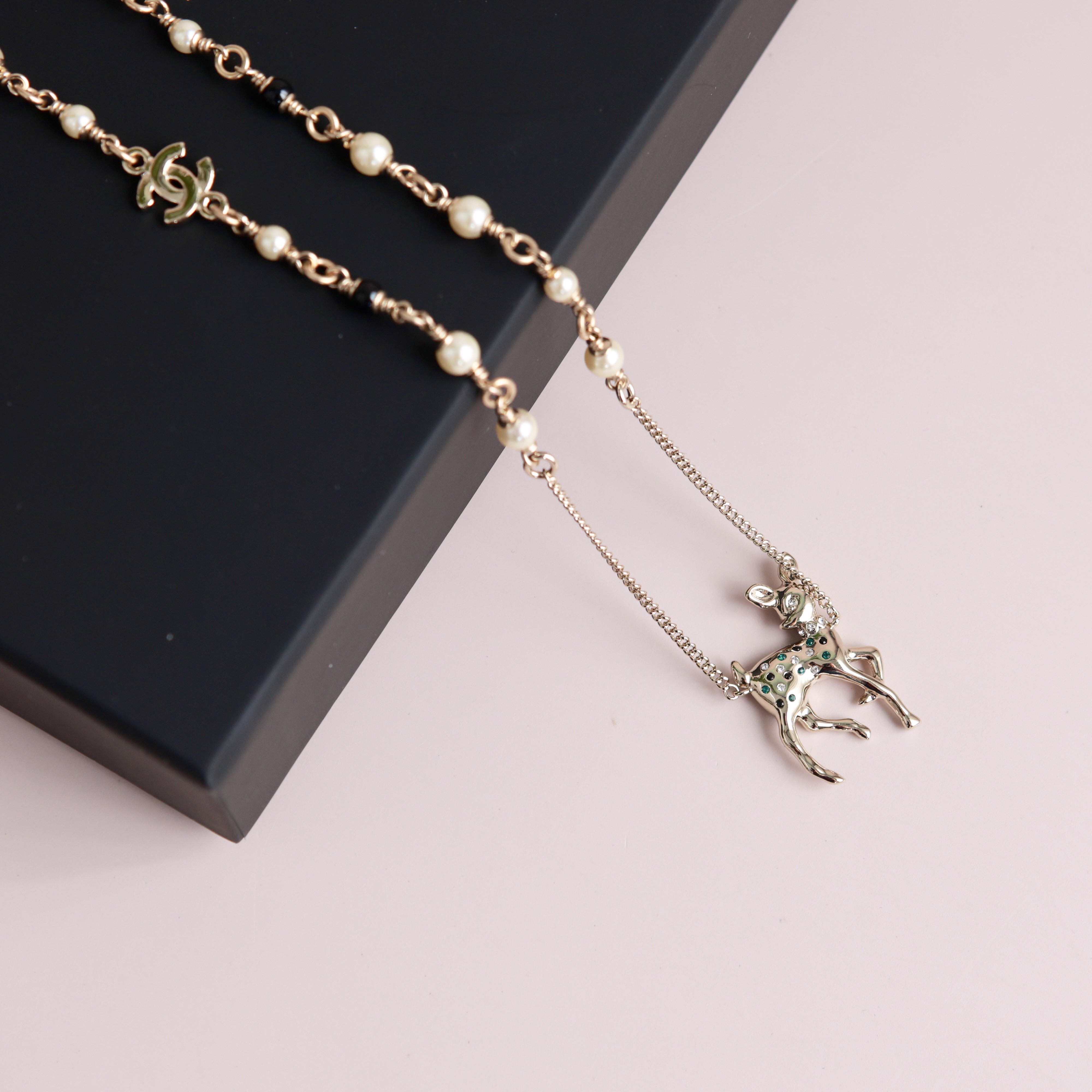 95新 Chanel/香奈儿 小鹿项链/链长56cm/8711