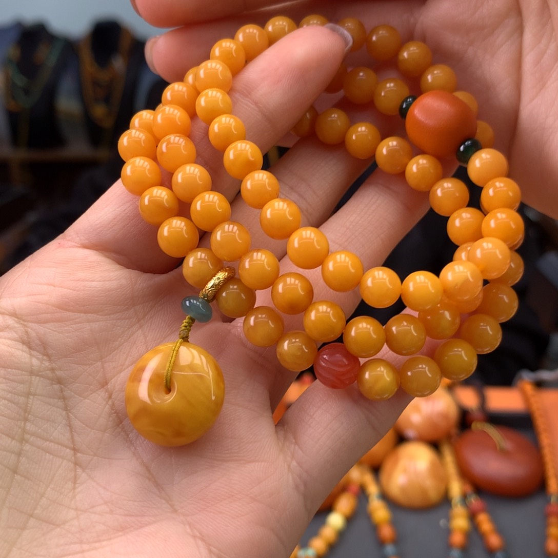 蜜蜡手串未镶嵌天然