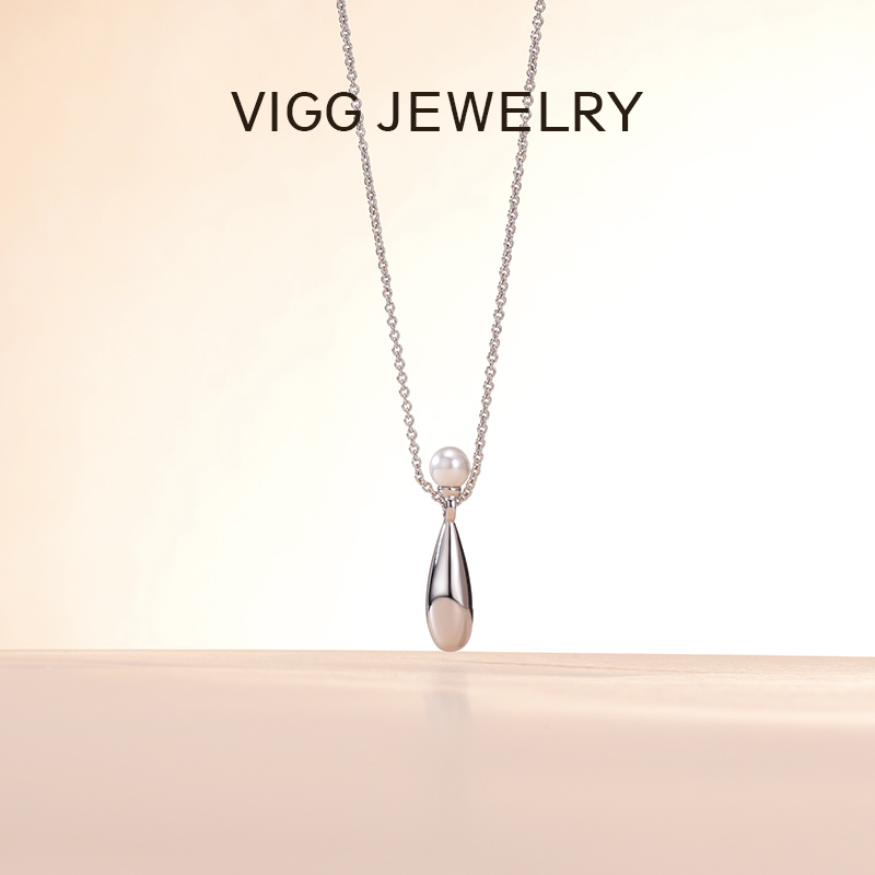 VIGG 铜合金项链 保龄球项链高级感吊坠百搭气质毛衣链配饰品