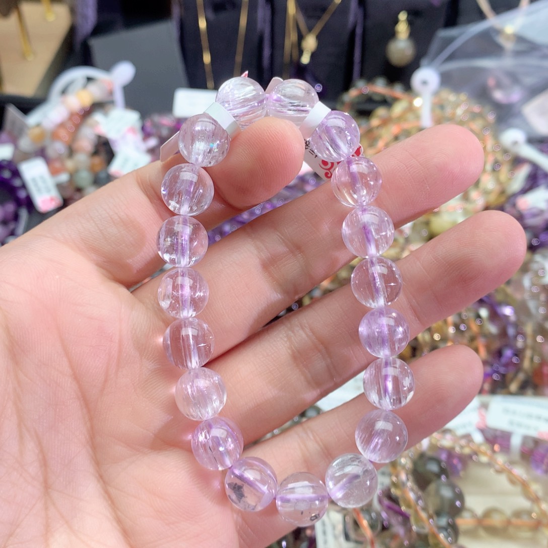 羽***雁手链未镶嵌水晶紫锂辉手链10+