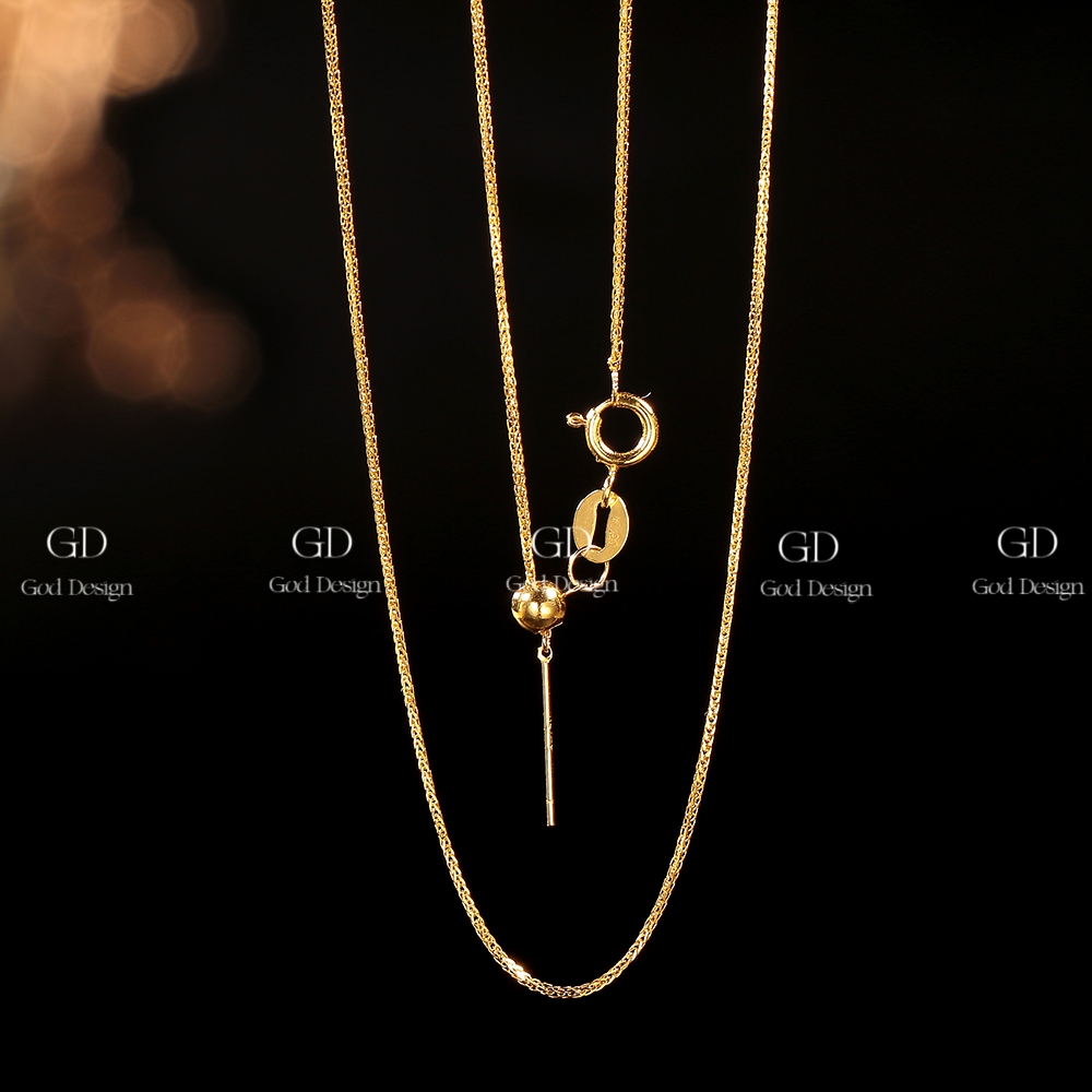 【破冰珠宝】18k金经典肖邦针式项链45cm 时尚气质百搭