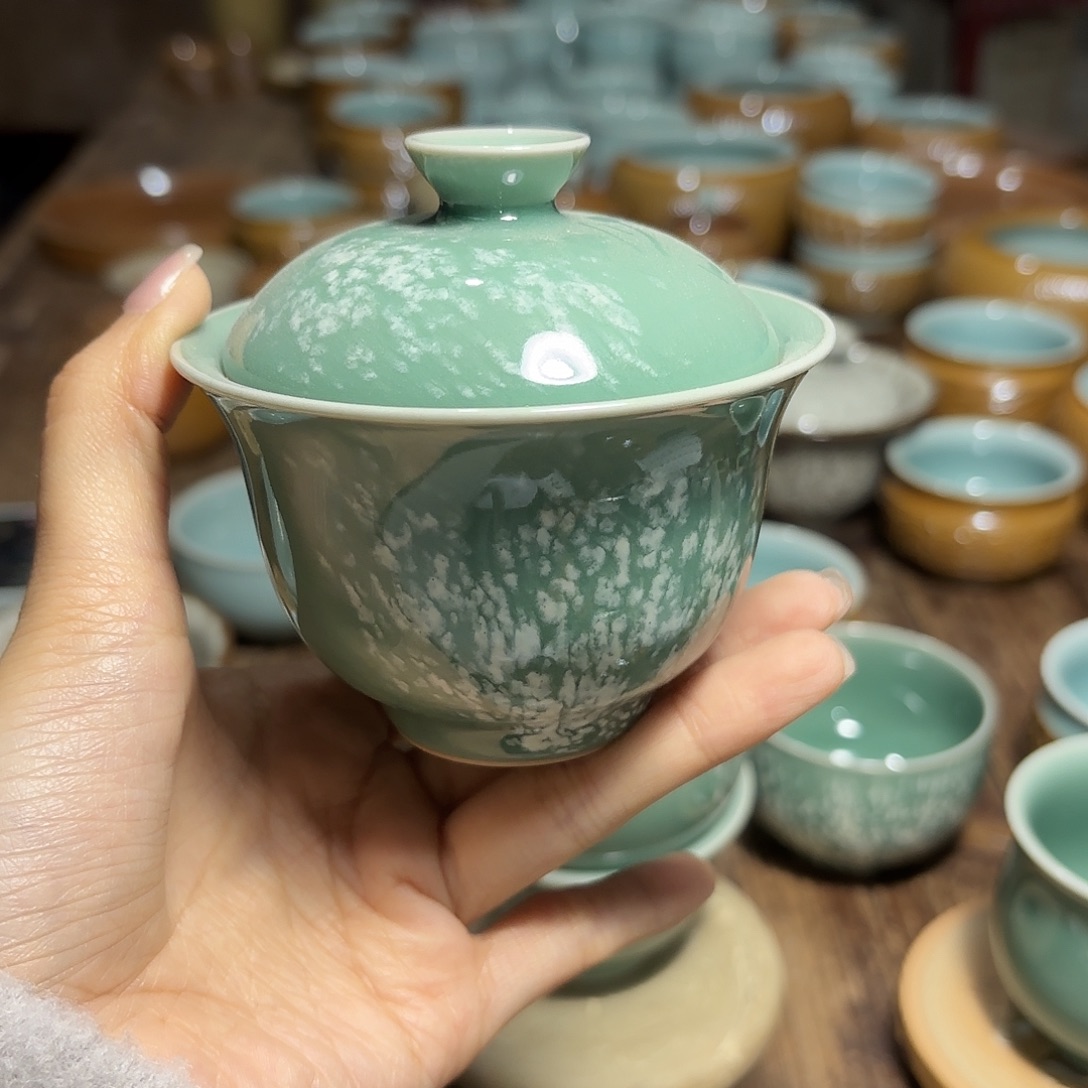 龙泉云间青瓷小米茶器