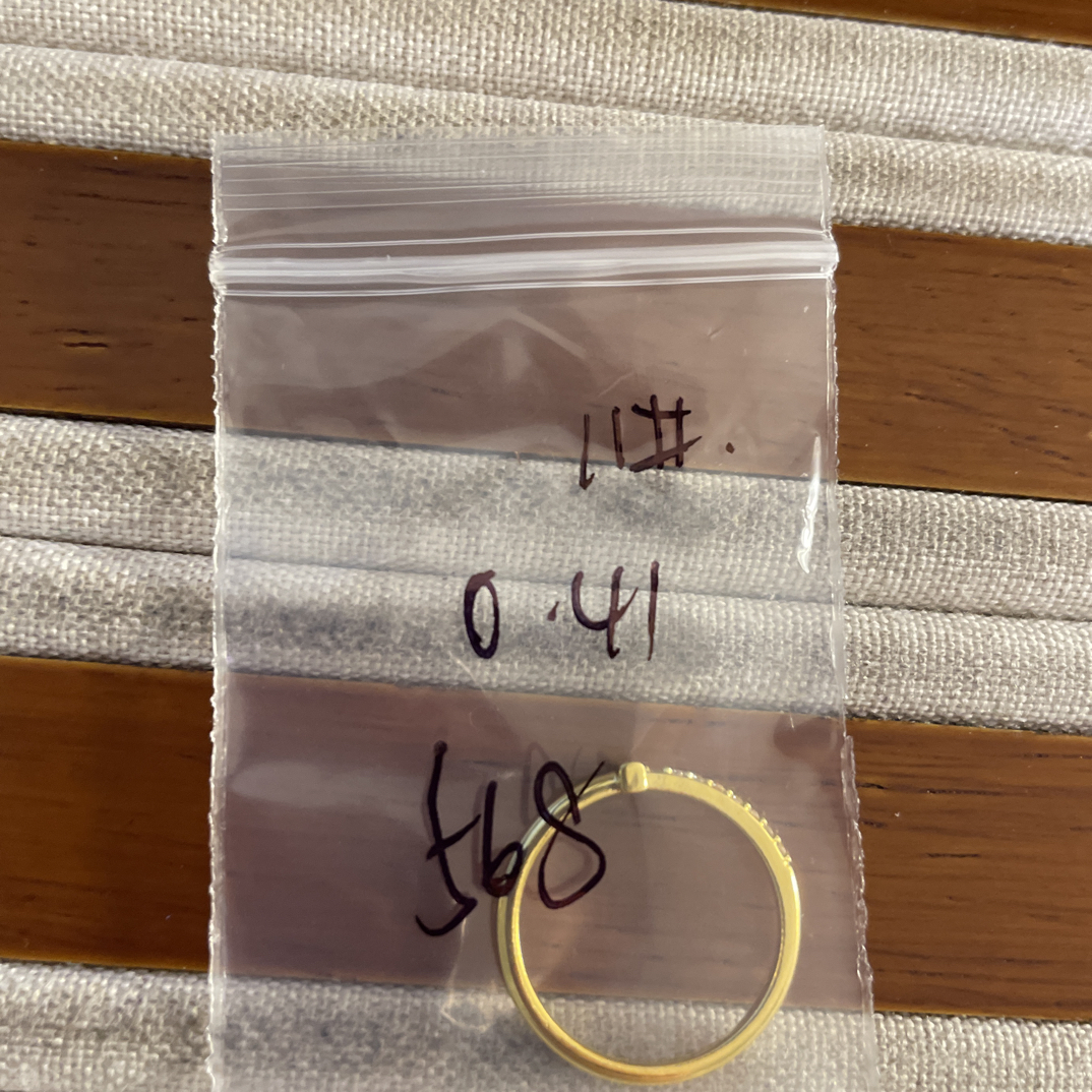 克重0.41 11号 T字6D戒指 足金999