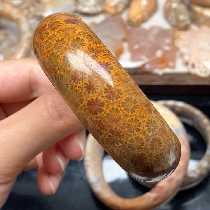 硅化珊瑚（珊瑚玉）手镯未镶嵌57.2