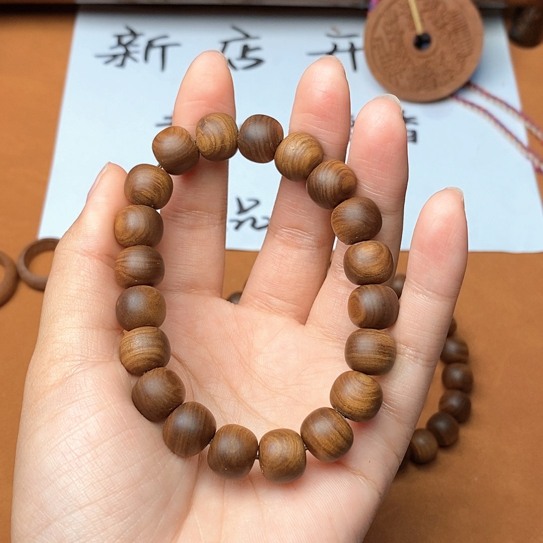 檀香木手串/手链10*11横纹沉水瑕疵