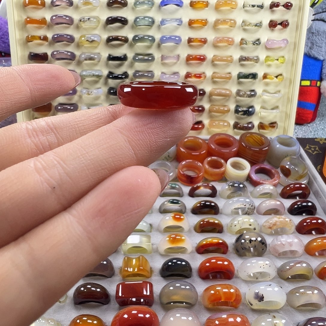 玛瑙/玉髓未镶嵌戒指A5不退换17.1港15