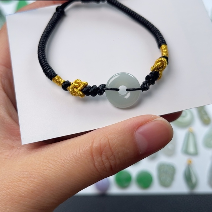 翡翠未镶嵌颈饰甜甜圈手绳