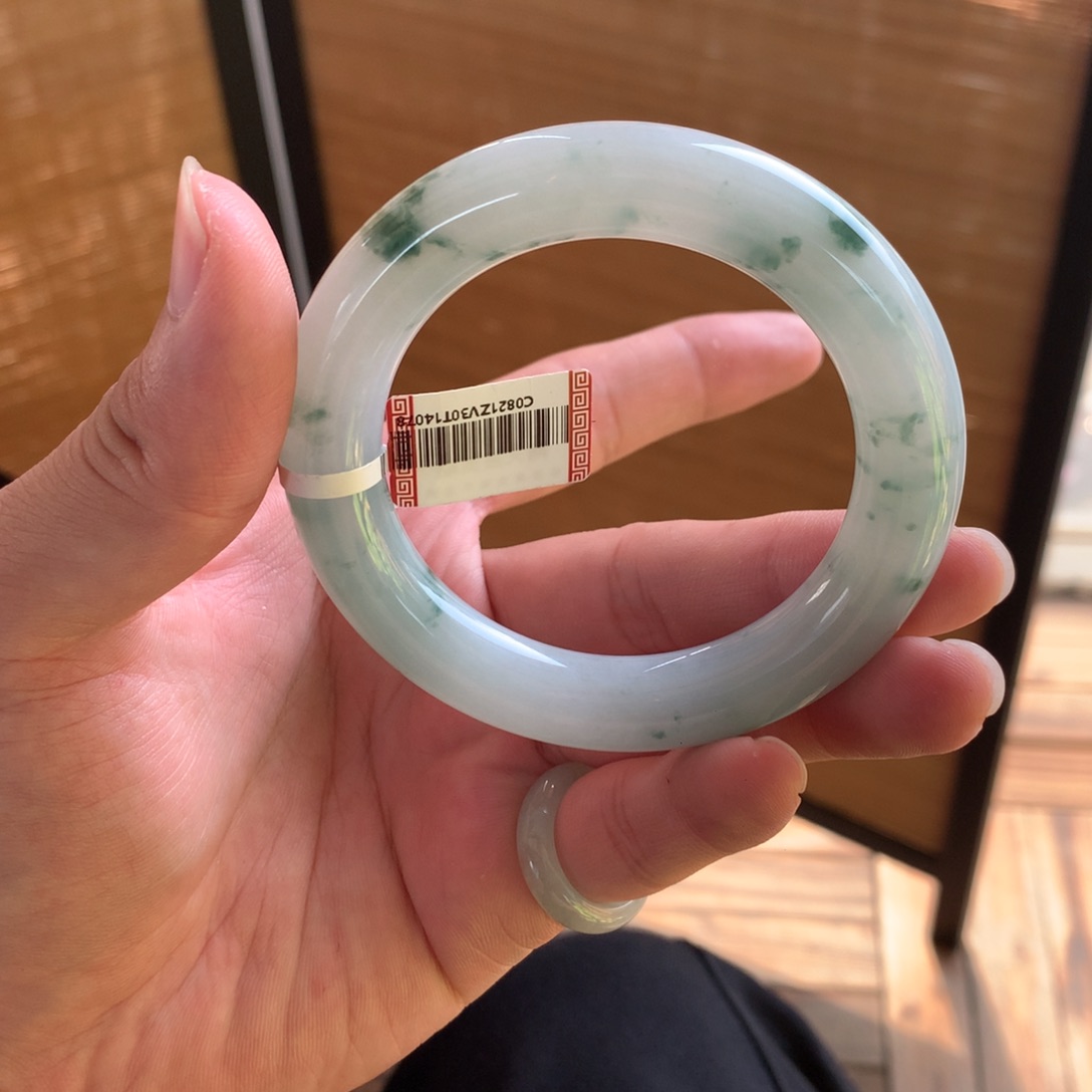 翡翠未镶嵌手镯9号54