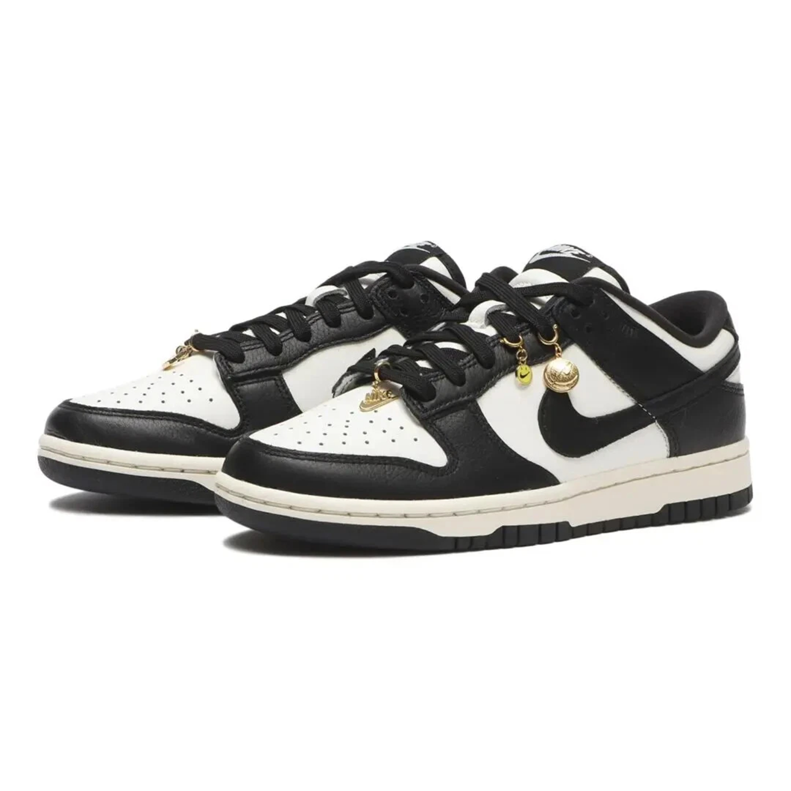 NIKE/耐克官方女黑白熊猫dunk low retro流光运动板鞋-HQ7487-100