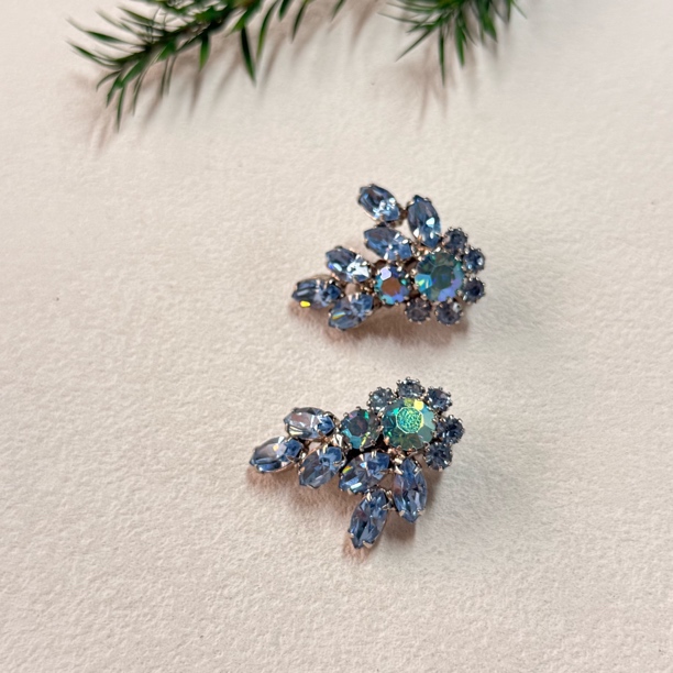 铜合金合成锆石耳饰 【六六中古】孤品复古耳夹te4859