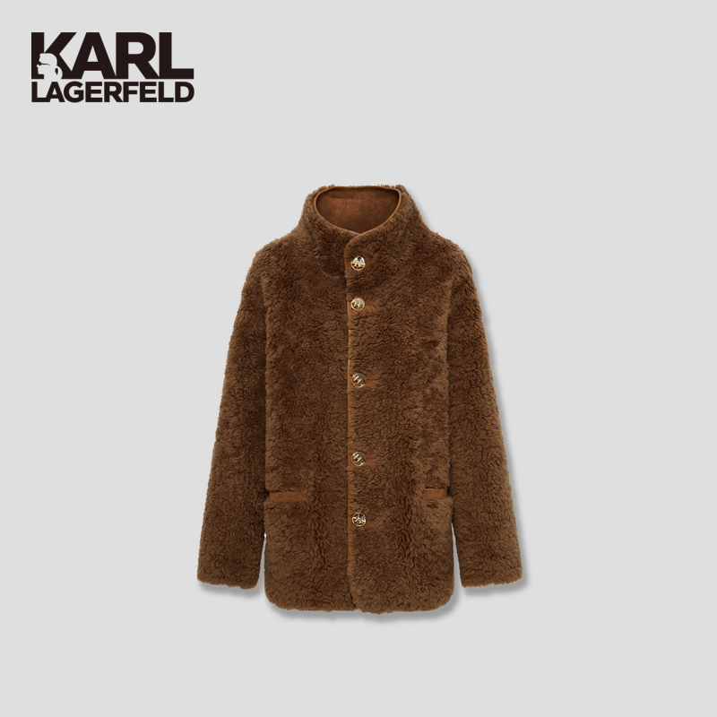 KARL LAGERFELD立领双面穿毛奢侈品奢品服饰奢品外套M27E1552