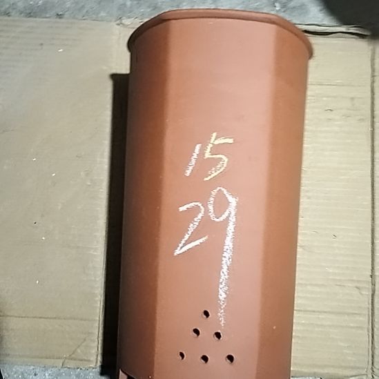 紫砂红泥高六方带口沿一个