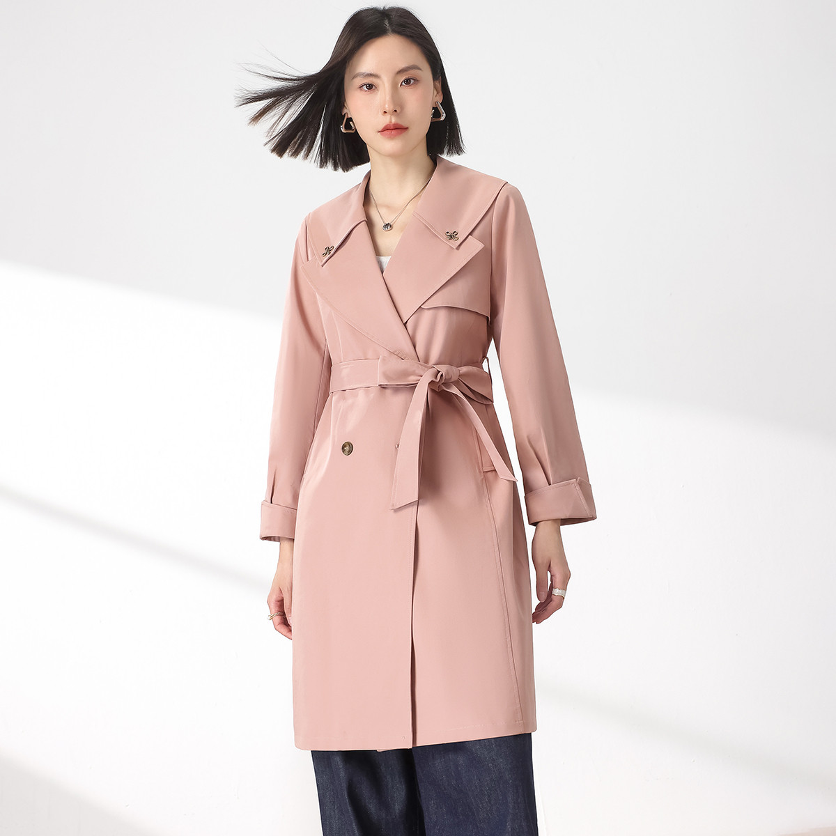 风衣外套女春秋高级感洋气小个子中长款西装上衣女款气质通勤大衣