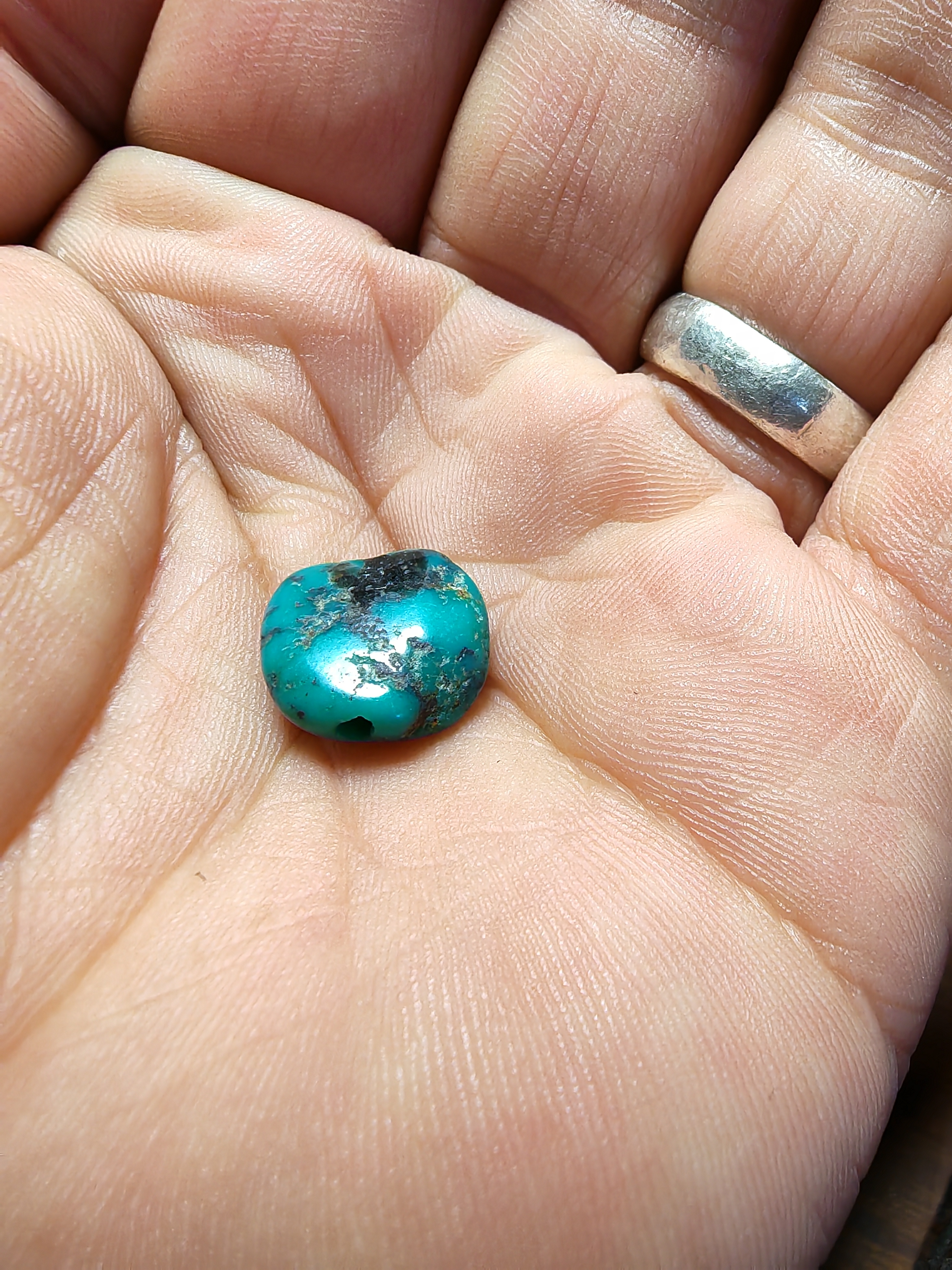 非金属陶瓷吊坠 藏系原矿老松石小随形