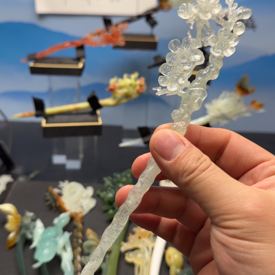 岫玉发簪未镶嵌玖*