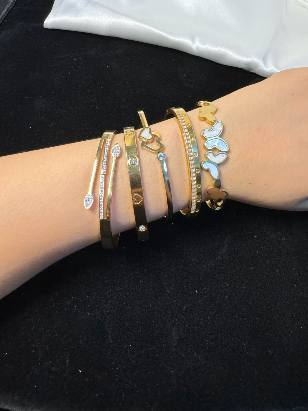 钛钢合成锆石手镯 钛钢手镯 一单一付