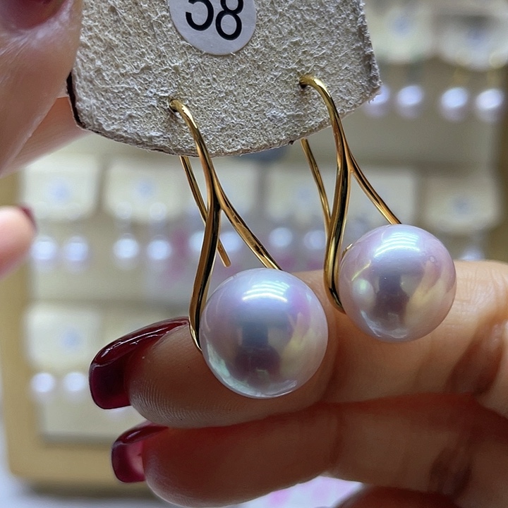 淡水珍珠耳饰银S925镶嵌